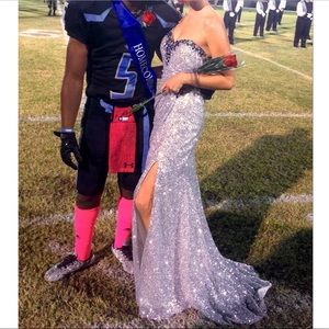 Silver prom dress